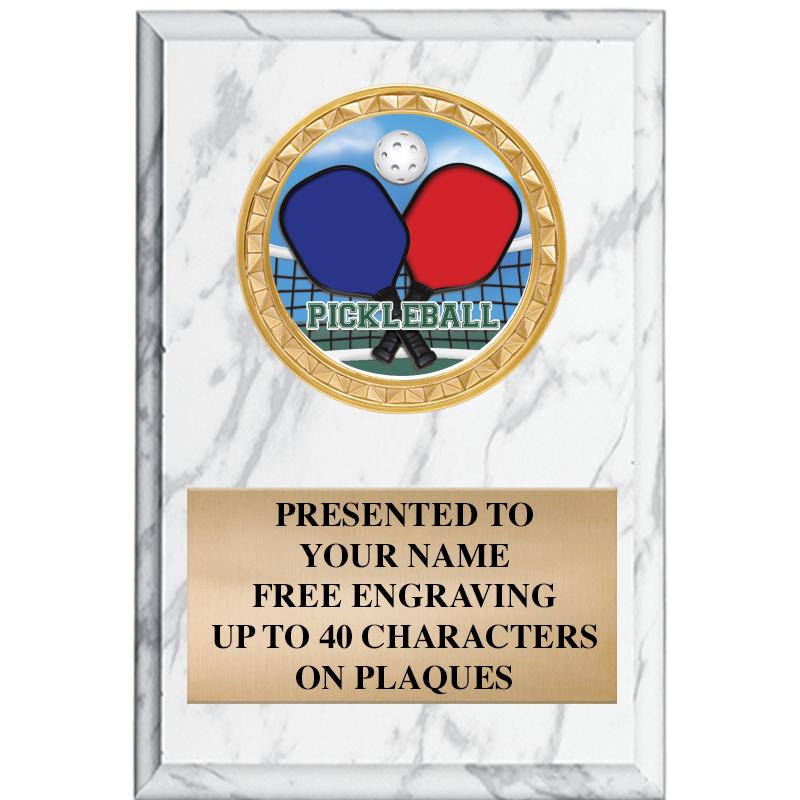 4" X 6" WHITE MBL INSERT PLQ