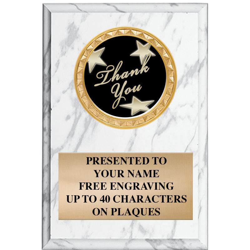 4" X 6" WHITE MBL INSERT PLQ