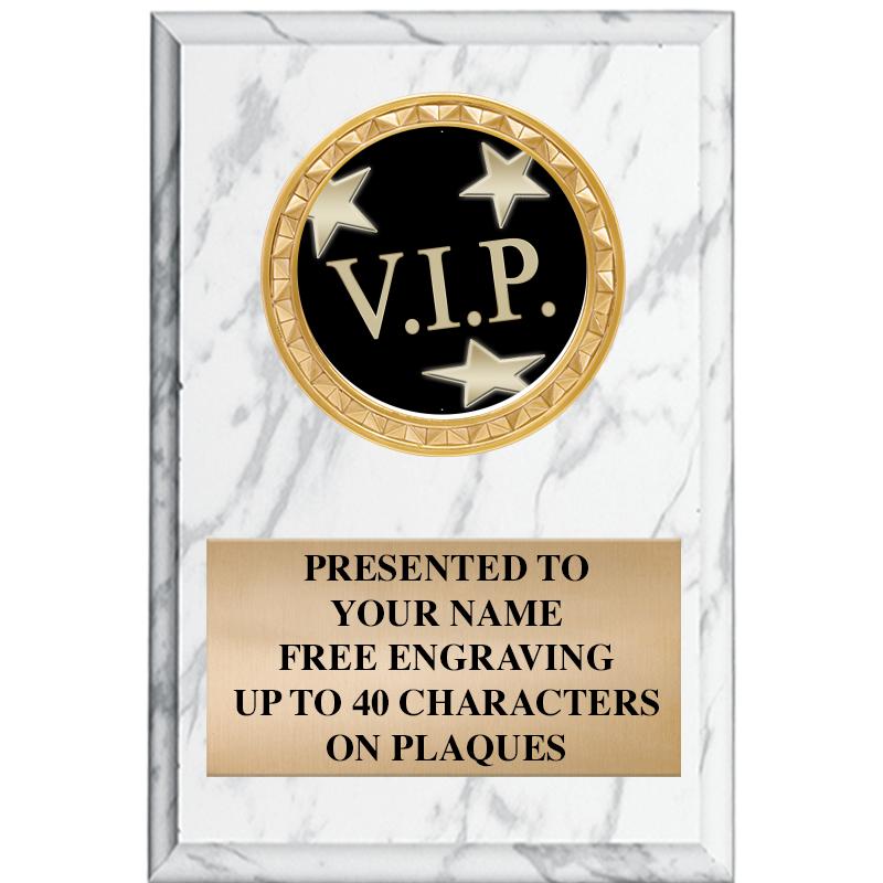 4" X 6" WHITE MBL INSERT PLQ