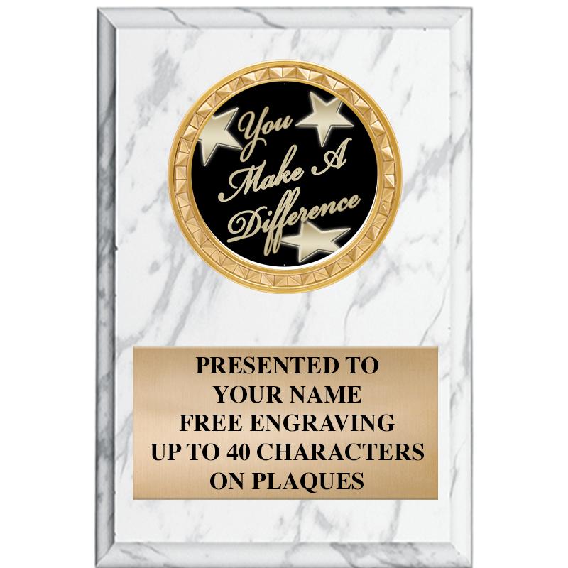 4" X 6" WHITE MBL INSERT PLQ