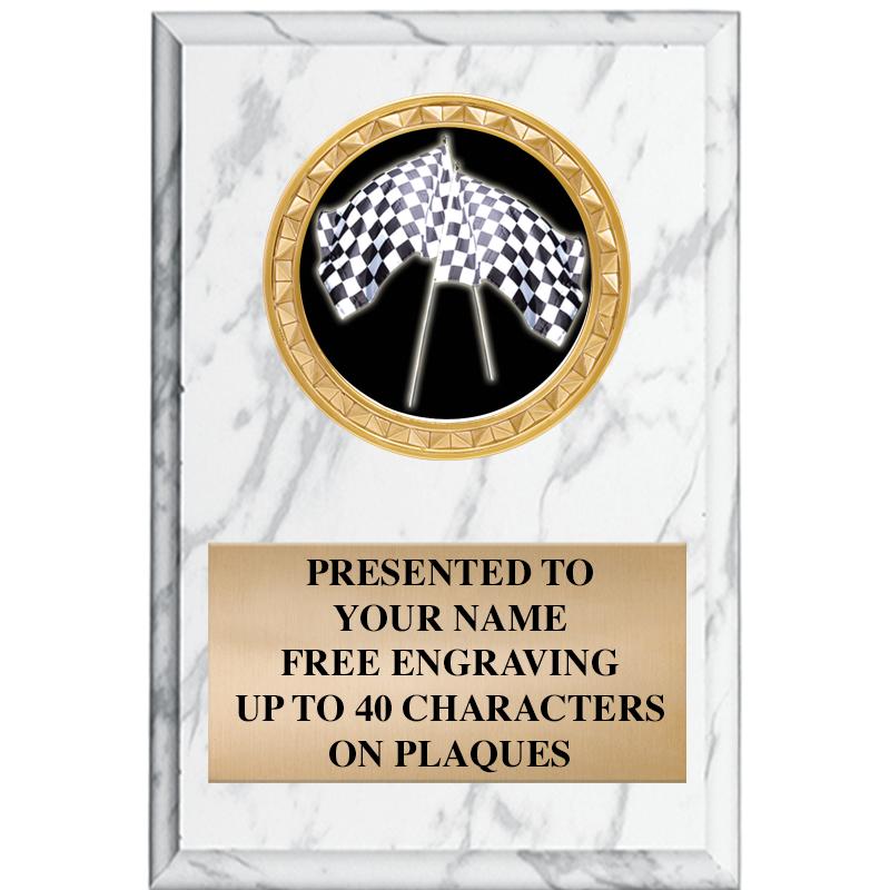 4" X 6" WHITE MBL INSERT PLQ