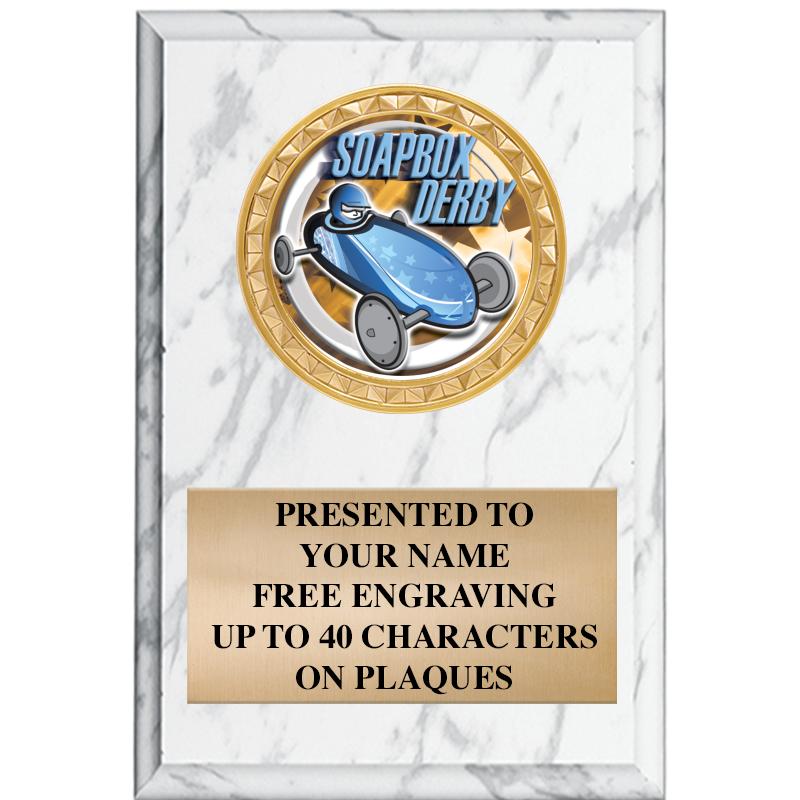 4" X 6" WHITE MBL INSERT PLQ