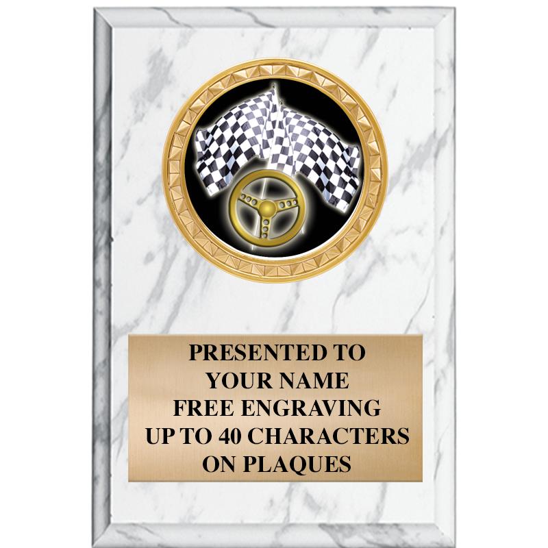 4" X 6" WHITE MBL INSERT PLQ