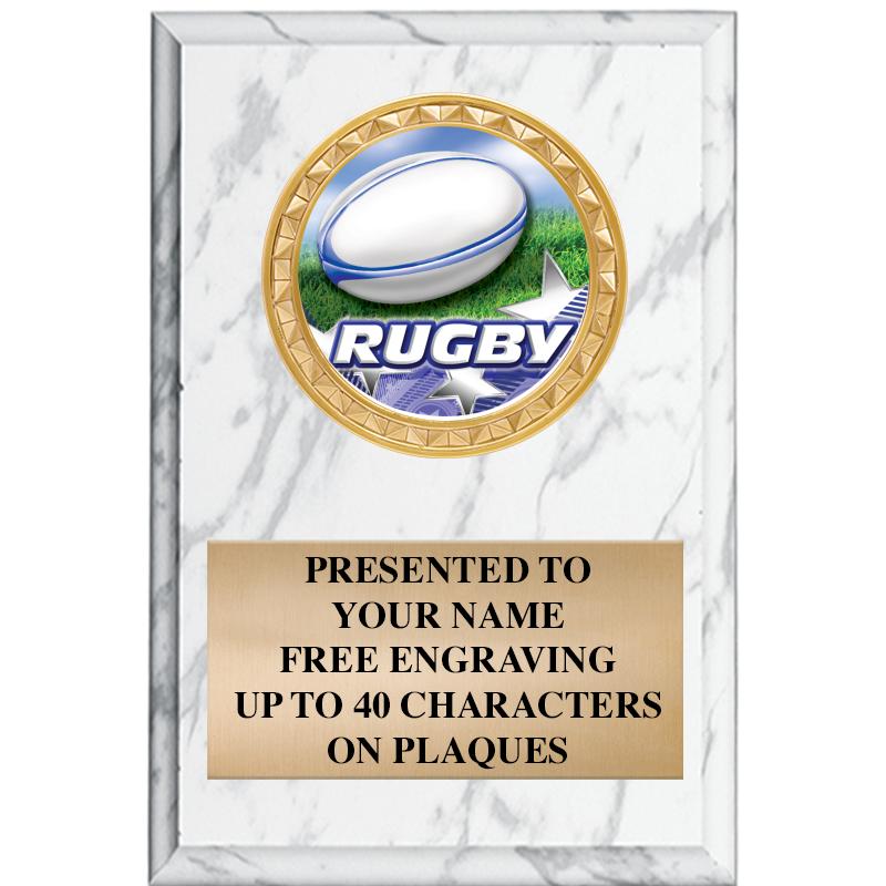 4" X 6" WHITE MBL INSERT PLQ