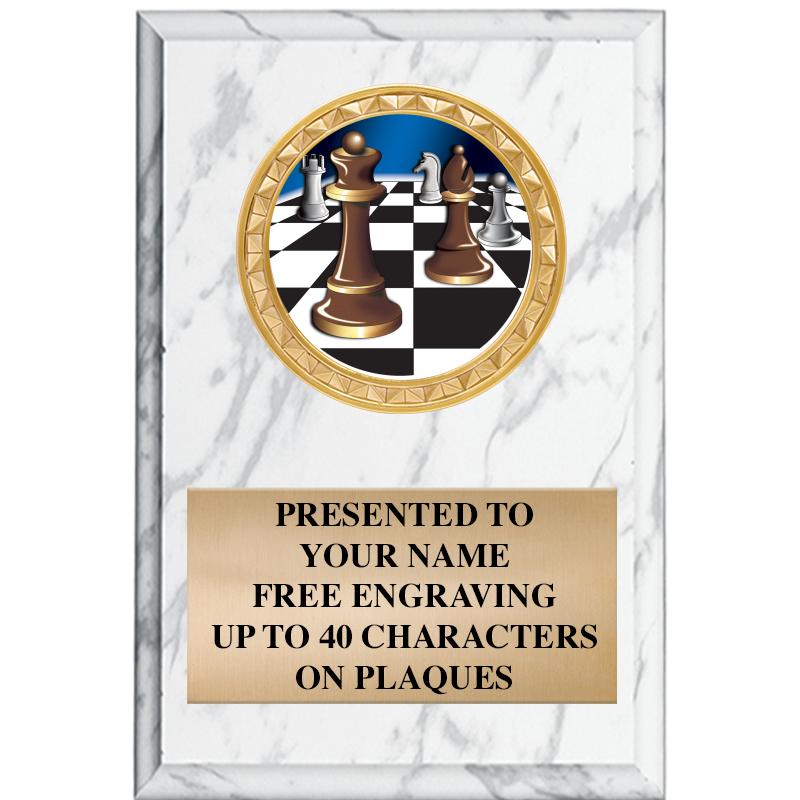 4" X 6" WHITE MBL INSERT PLQ