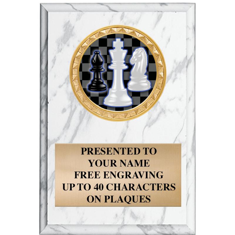 4" X 6" WHITE MBL INSERT PLQ