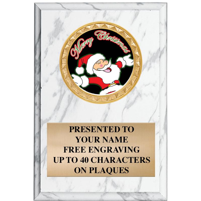 4" X 6" WHITE MBL INSERT PLQ