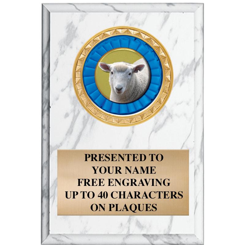 4" X 6" WHITE MBL INSERT PLQ