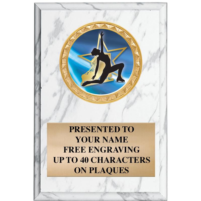 4" X 6" WHITE MBL INSERT PLQ