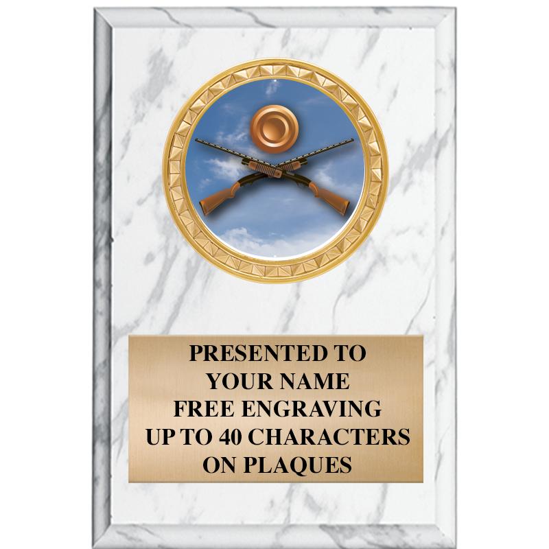 4" X 6" WHITE MBL INSERT PLQ