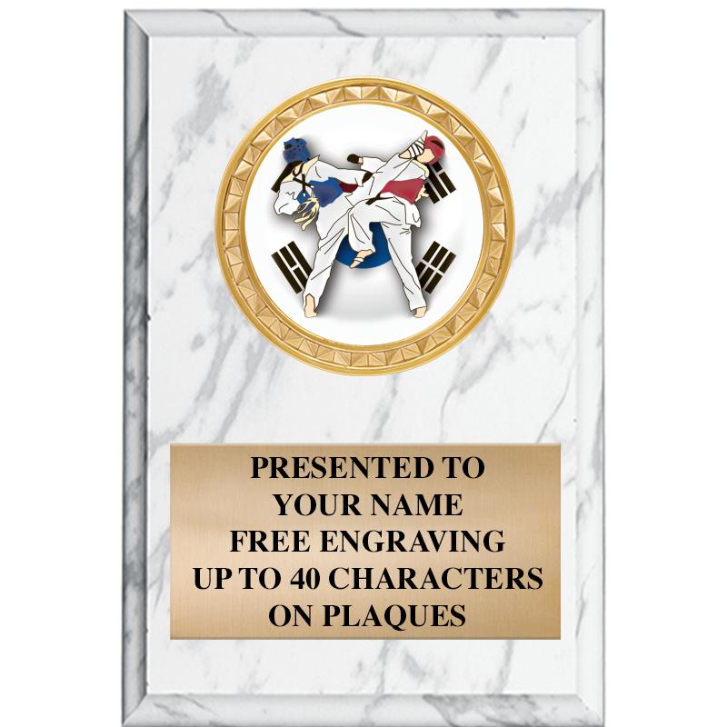 4" X 6" WHITE MBL INSERT PLQ