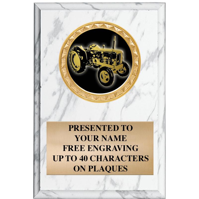 4" X 6" WHITE MBL INSERT PLQ