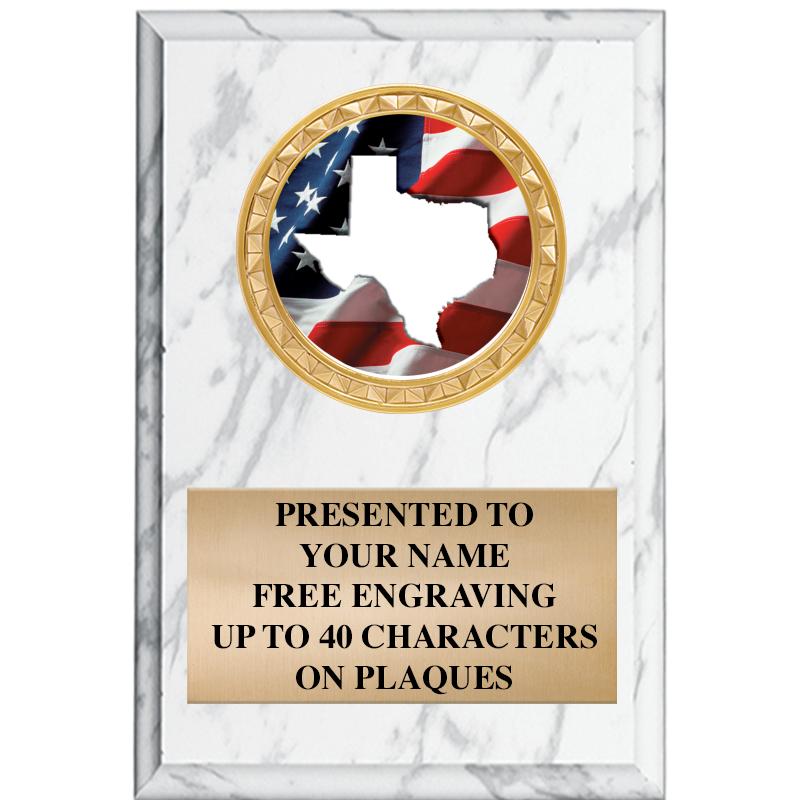 4" X 6" WHITE MBL INSERT PLQ