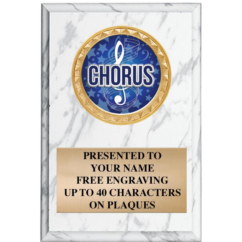 4" X 6" WHITE MBL INSERT PLQ