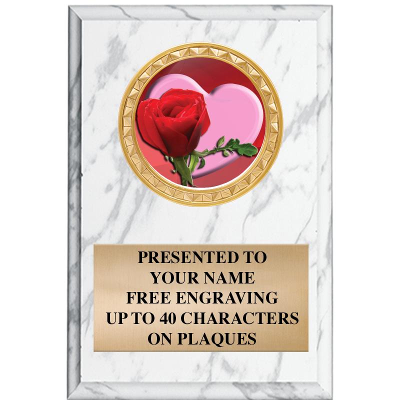 4" X 6" WHITE MBL INSERT PLQ