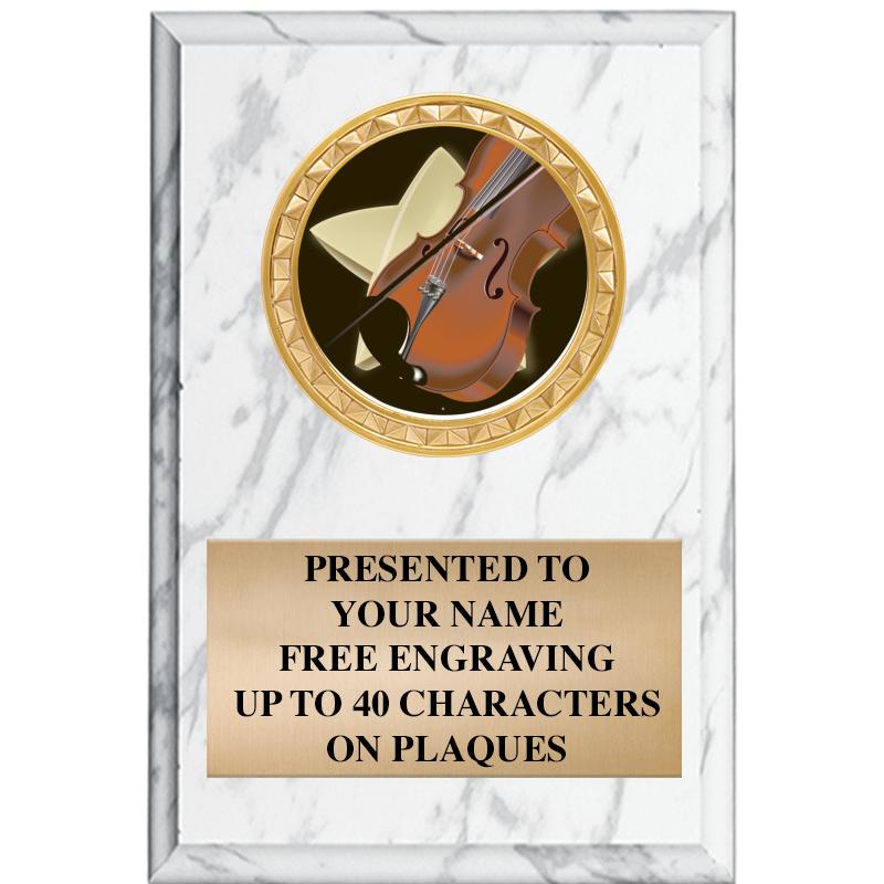 4" X 6" WHITE MBL INSERT PLQ