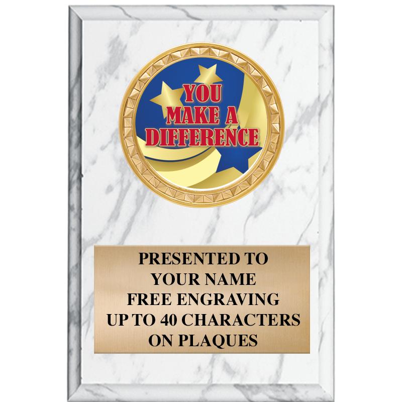 4" X 6" WHITE MBL INSERT PLQ