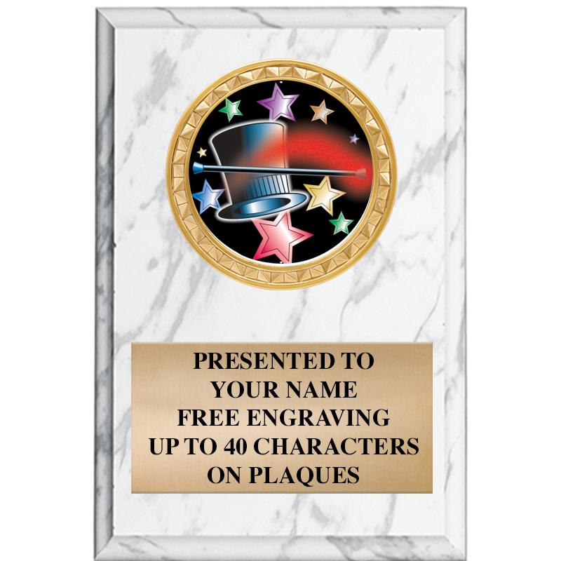 4" X 6" WHITE MBL INSERT PLQ