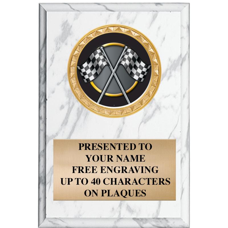 4" X 6" WHITE MBL INSERT PLQ