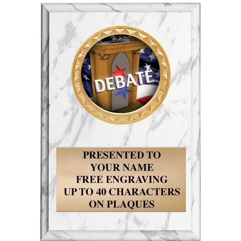 4" X 6" WHITE MBL INSERT PLQ