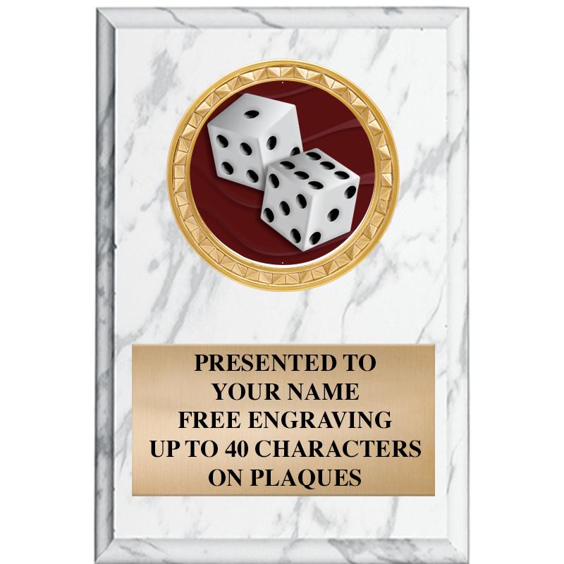 4" X 6" WHITE MBL INSERT PLQ