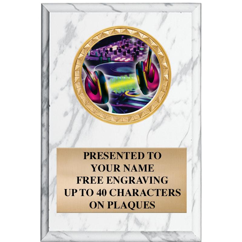 4" X 6" WHITE MBL INSERT PLQ