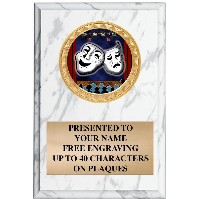 4" X 6" WHITE MBL INSERT PLQ