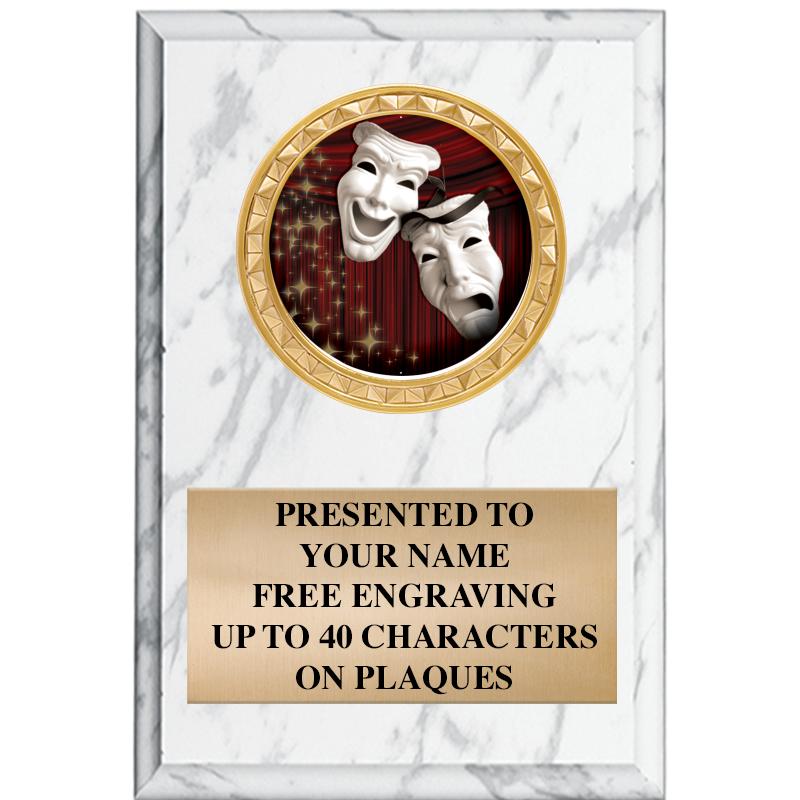 4" X 6" WHITE MBL INSERT PLQ