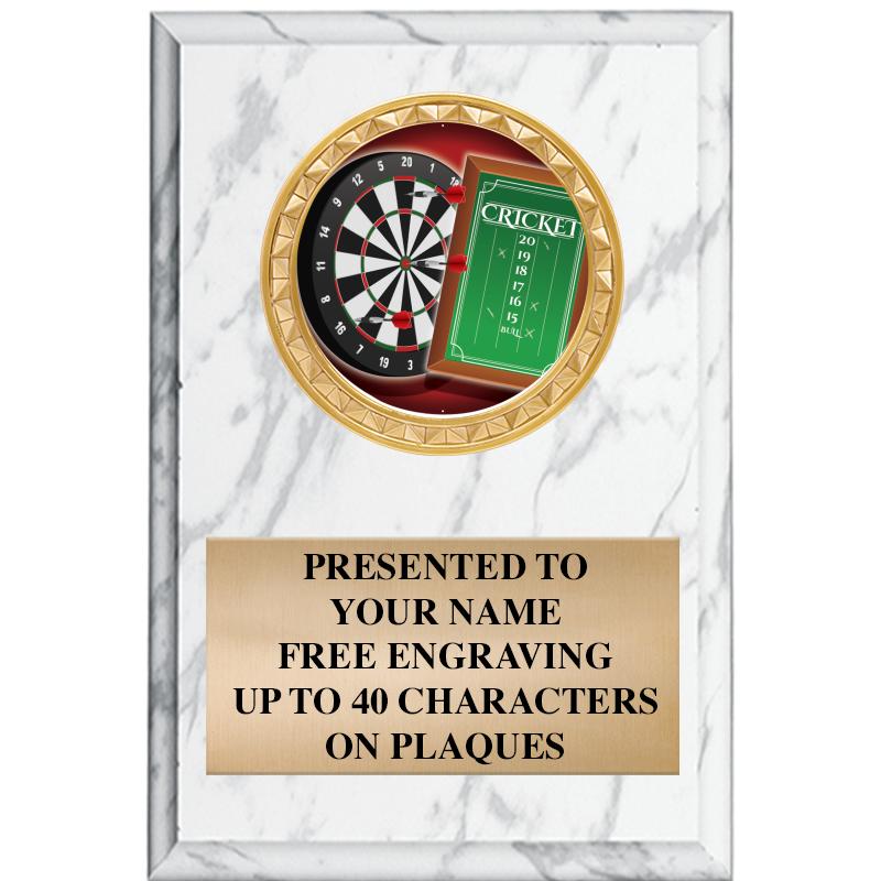 4" X 6" WHITE MBL INSERT PLQ