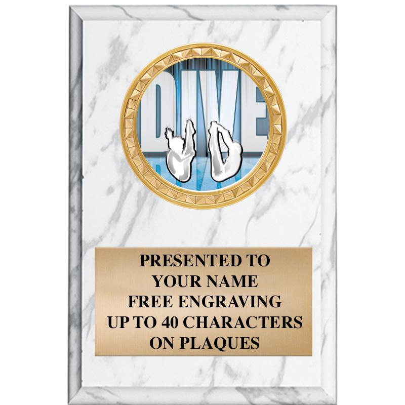 4" X 6" WHITE MBL INSERT PLQ