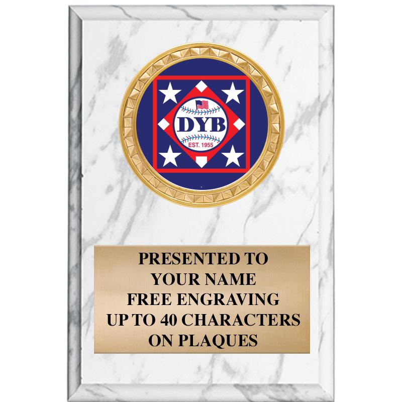 4" X 6" WHITE MBL INSERT PLQ