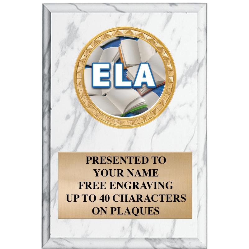 4" X 6" WHITE MBL INSERT PLQ