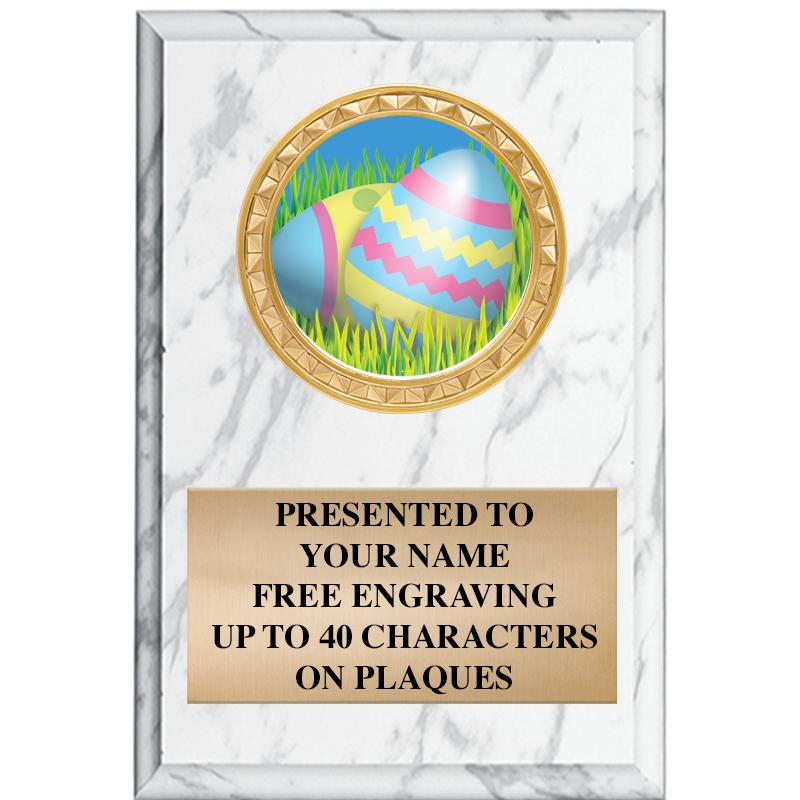 4" X 6" WHITE MBL INSERT PLQ