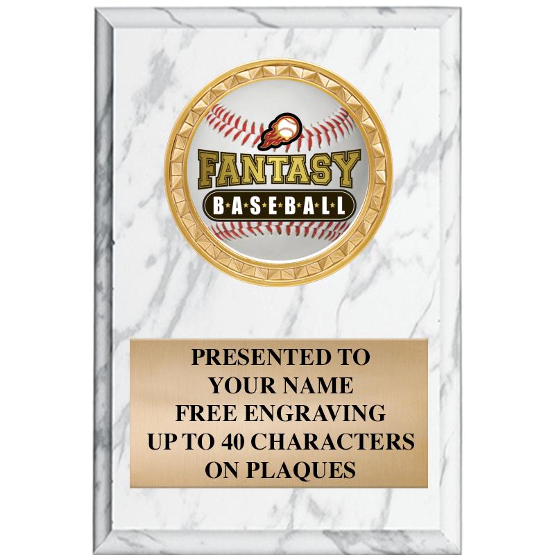 4" X 6" WHITE MBL INSERT PLQ