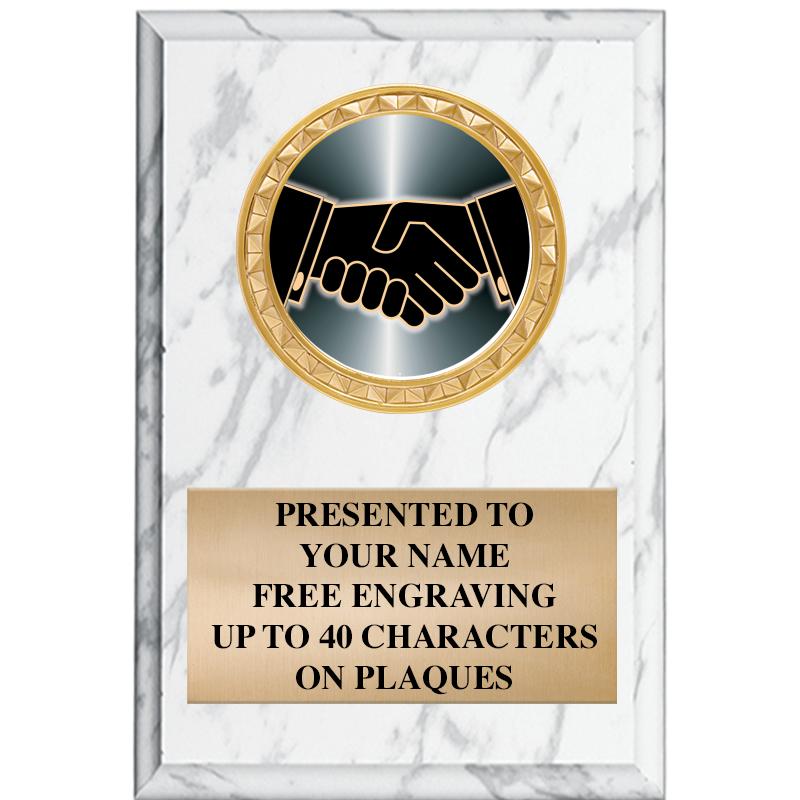 4" X 6" WHITE MBL INSERT PLQ