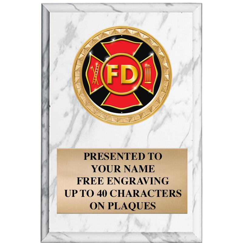 4" X 6" WHITE MBL INSERT PLQ