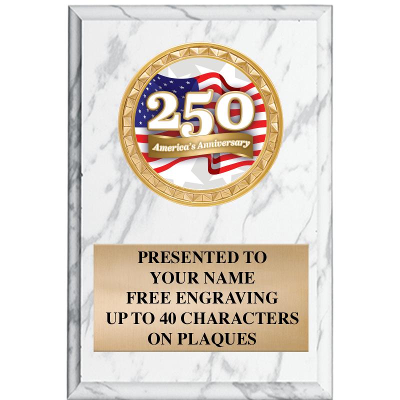 4" X 6" WHITE MBL INSERT PLQ