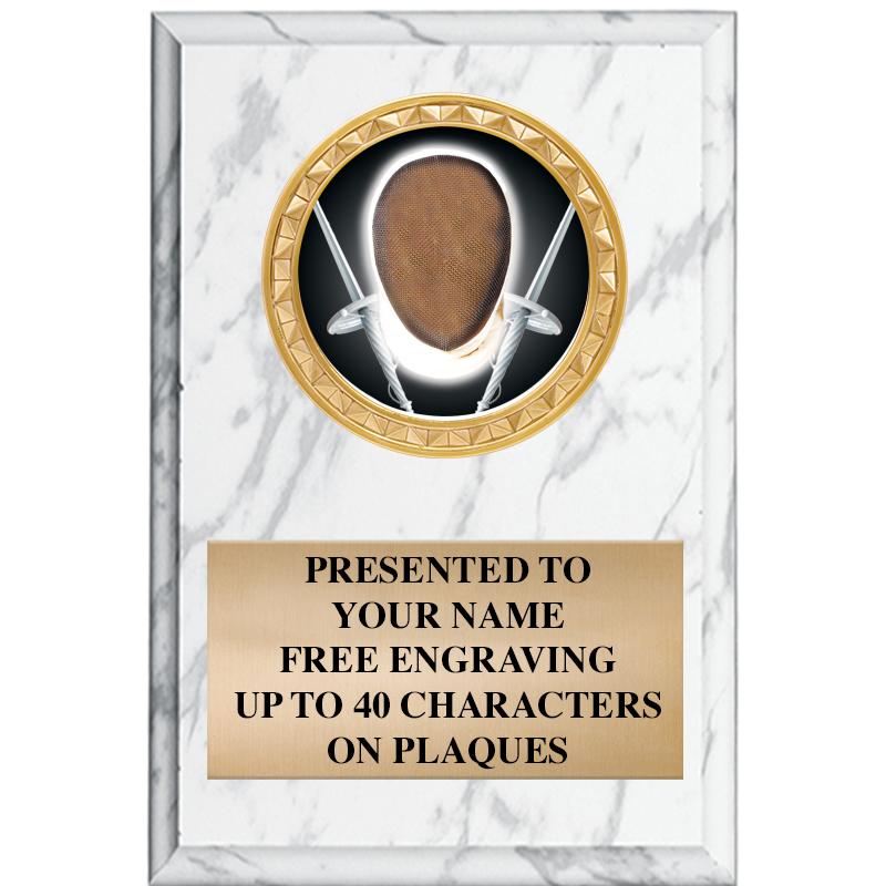 4" X 6" WHITE MBL INSERT PLQ