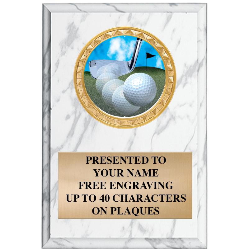 4" X 6" WHITE MBL INSERT PLQ