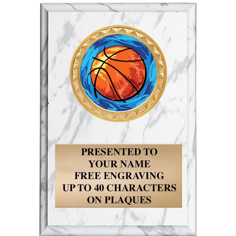 4" X 6" WHITE MBL INSERT PLQ