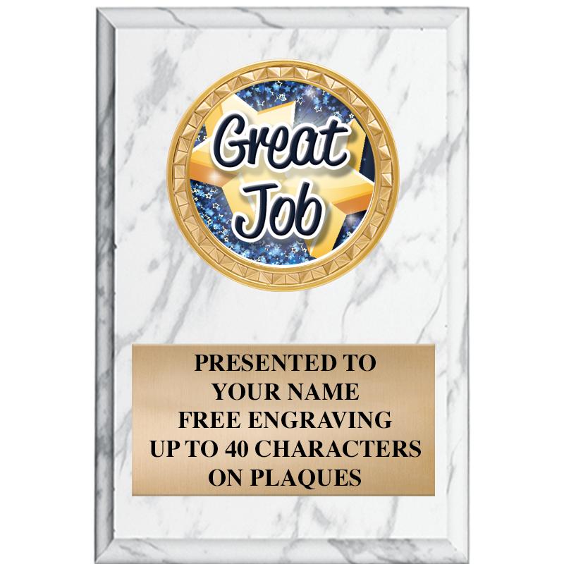 4" X 6" WHITE MBL INSERT PLQ