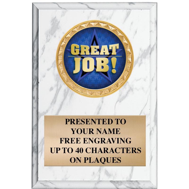 4" X 6" WHITE MBL INSERT PLQ