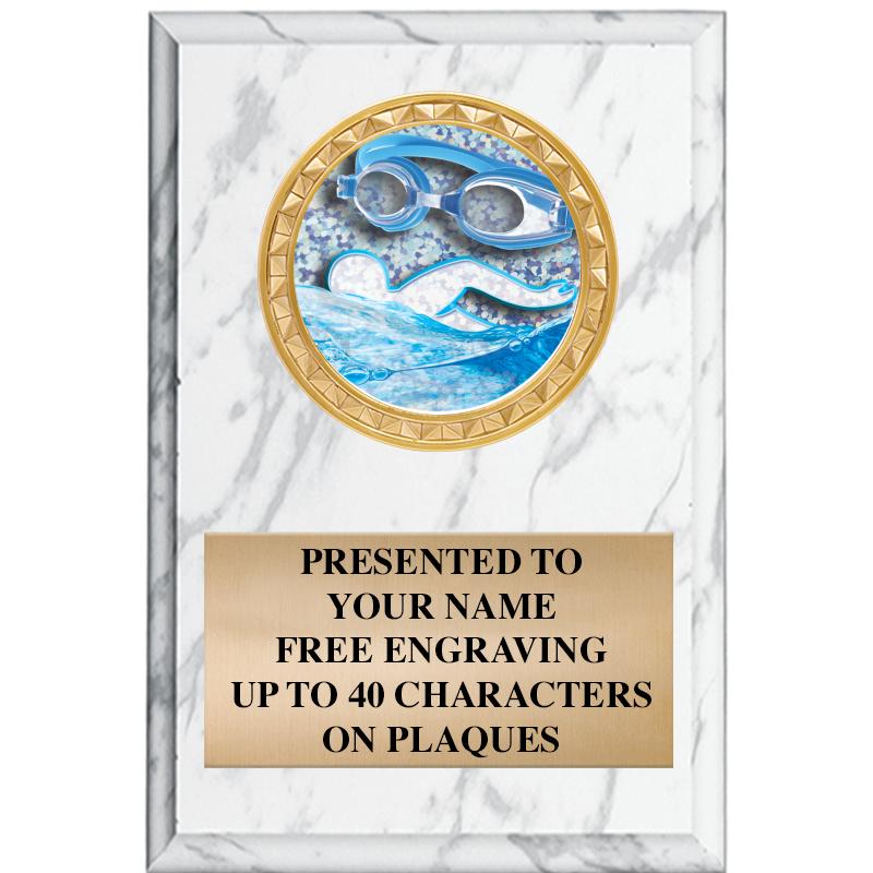 4" X 6" WHITE MBL INSERT PLQ