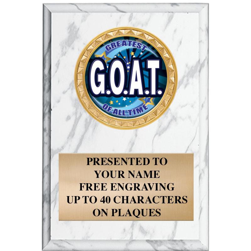 4" X 6" WHITE MBL INSERT PLQ