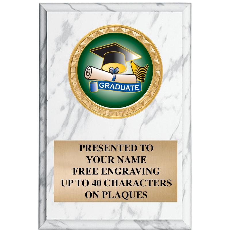 4" X 6" WHITE MBL INSERT PLQ