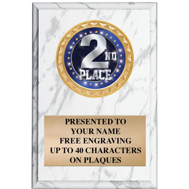 4" X 6" WHITE MBL INSERT PLQ