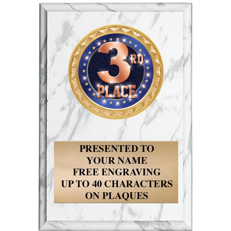 4" X 6" WHITE MBL INSERT PLQ