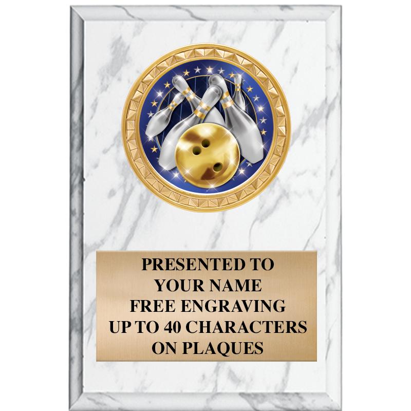 4" X 6" WHITE MBL INSERT PLQ