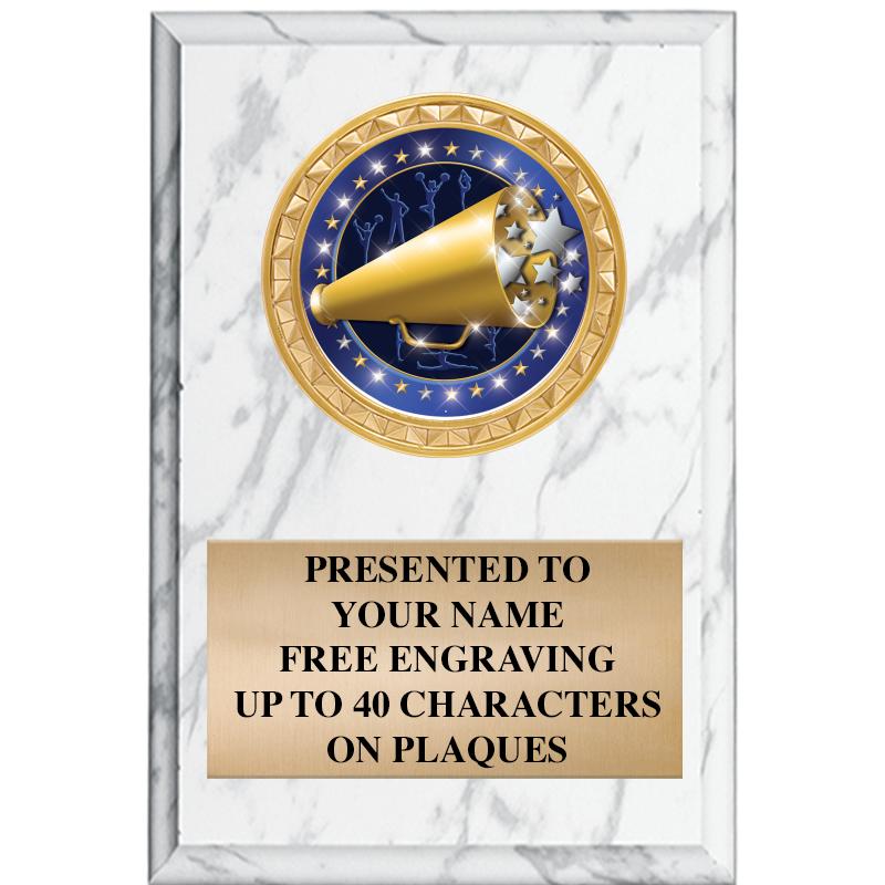 4" X 6" WHITE MBL INSERT PLQ