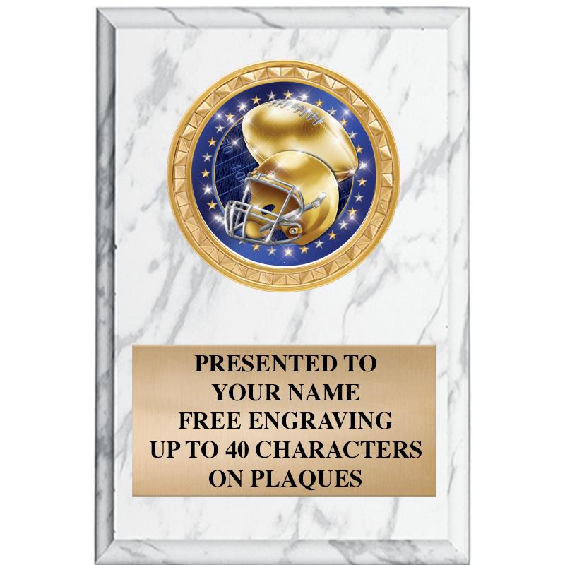 4" X 6" WHITE MBL INSERT PLQ